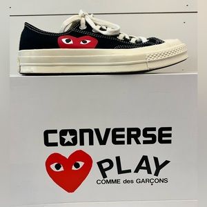 Converse Comme de Garcons Low Top Black & White Chuck Sneakers
